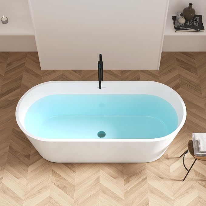 FerdY 67" Shangri-La Elite, Acrylic Freestanding Bathtub, Glossy White - Image 3