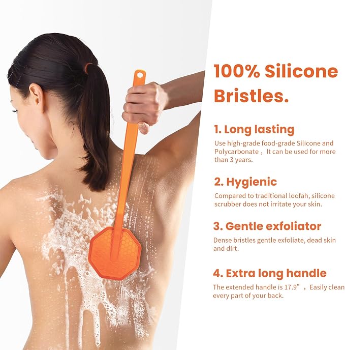 iTokGoK® Silver-Infused Silicone Back Scrubber - Image 3