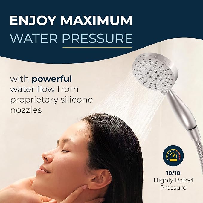 HammerHead Showers® Solid Metal 3-Spray Handheld Shower Head - Image 4