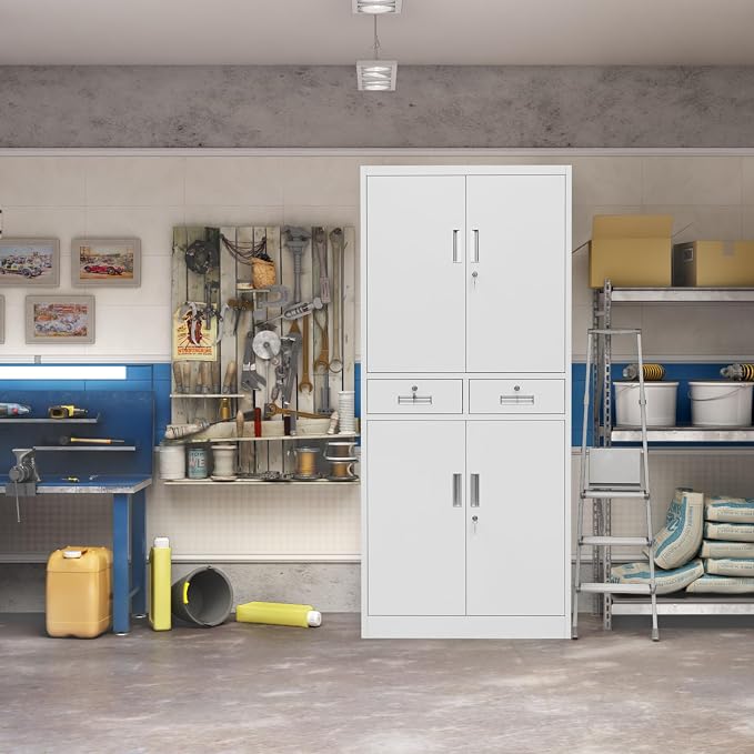 Metal Storage Cabinet, 71 Inch Tall Metal Storage Cabinet - Image 6