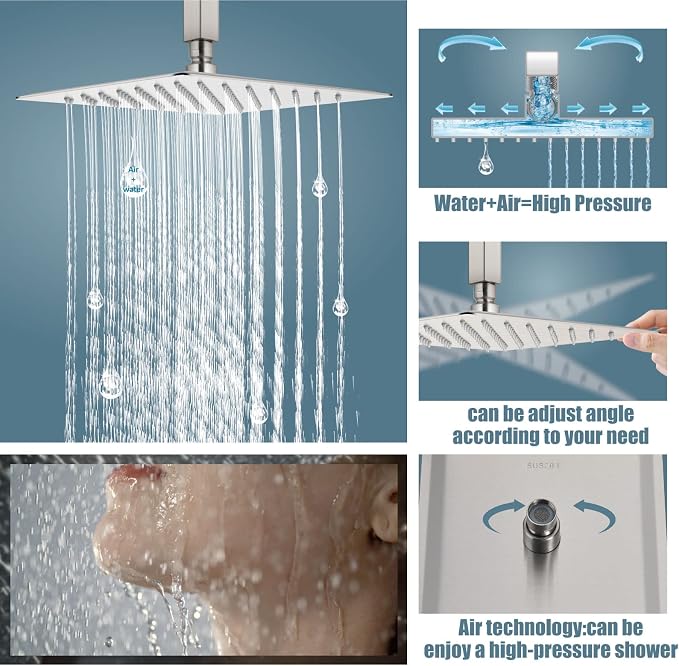Aolemi Ceiling Mount Shower System Rain Shower Head - Image 3