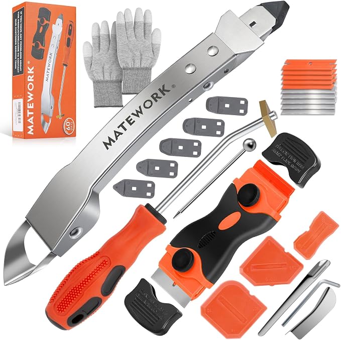 Caulking Tool Kit, Matework Stainless Steel Caulk Remover Caulking Tool Set by MATEWORK