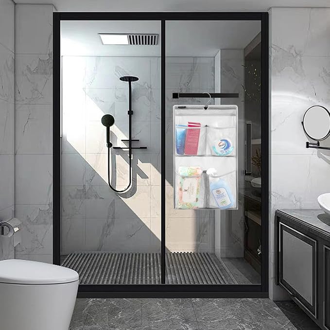Mesh Shower Organizer Hanging Caddy Quick Dry Bathroom Storage - Image 6