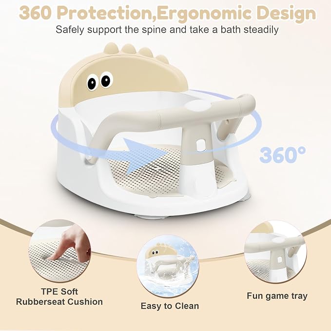 Baby Bath Seat for Babies 6 Months & Up Sitting Up, Non-Slip Baby Bath Chair - Image 4
