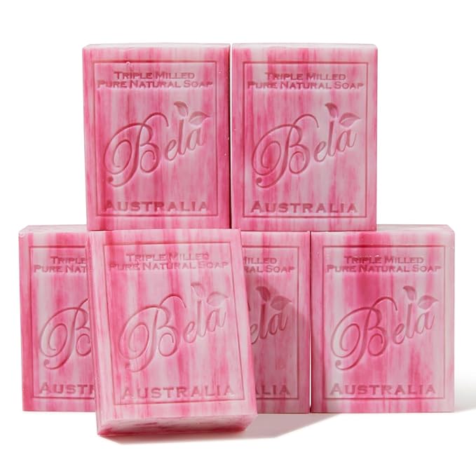 BELA Evening Jasmine Soap 3.3 OZ Pack of 6, Long Lasting French Triple Milled by BELAPURENATURALSOAPSANDODORELIMINATINGHOMEFRAGRANCES