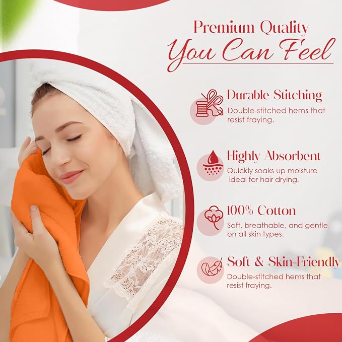 RIVERSIDE 6 Pack Premium Hand Towels Set, 16x28 inches, 100% Ring Spun Cotton - Image 4