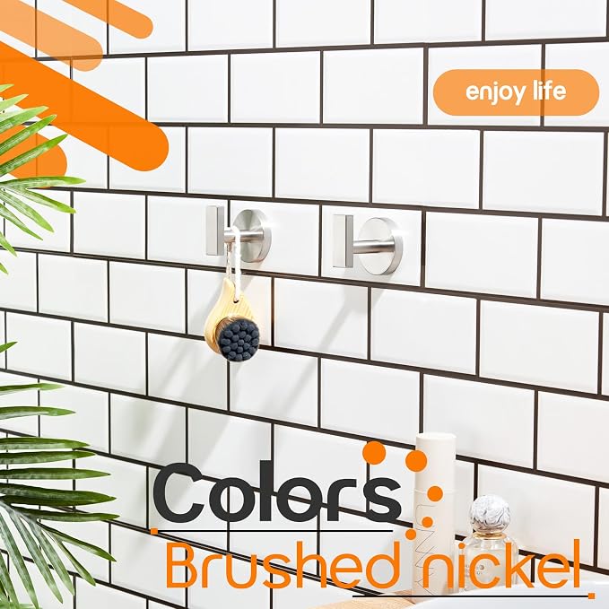 Robe Hook Brushed Nickel Bath Towel Hooks Stainless Steel Wall Hooks - Image 6