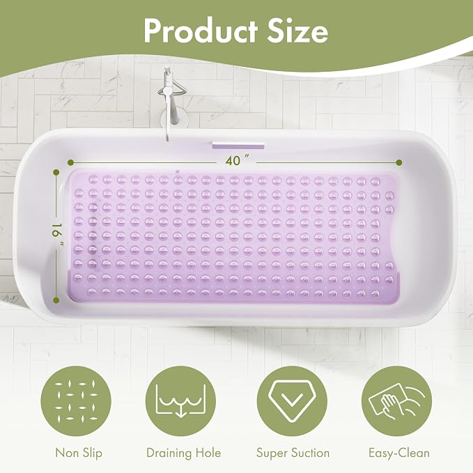 AmazerBath Shower Mat Non Slip 40 x 16 Inches, Shower Stall Mats - Image 4