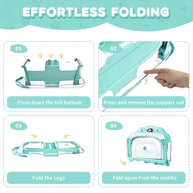 Baby Bathtub, Collapsible Baby Bath Tub - Image 4