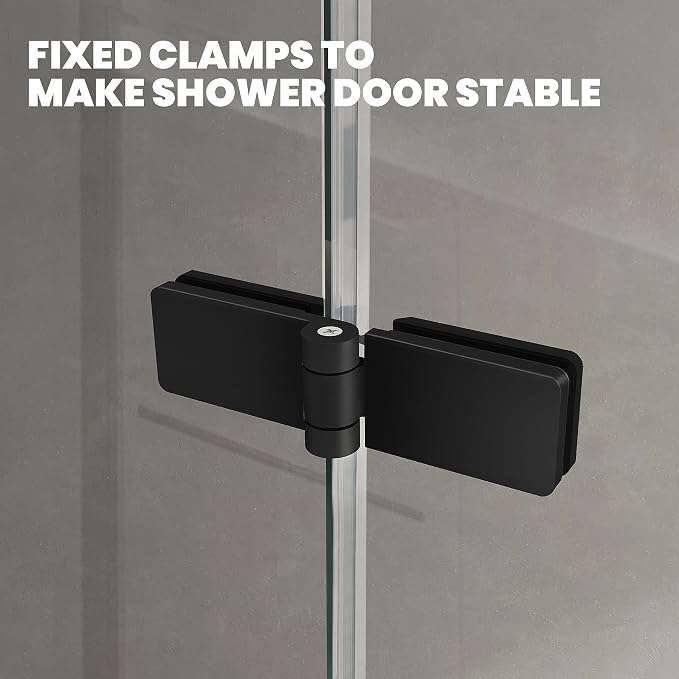 Bathtub Folding Shower Glass Door, Matte Black - Image 4