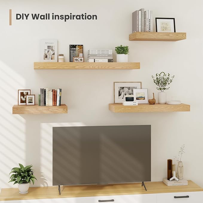 Heimlove 24 x 12 Inch Deep Floating Shelves Wall Mounted - Image 2