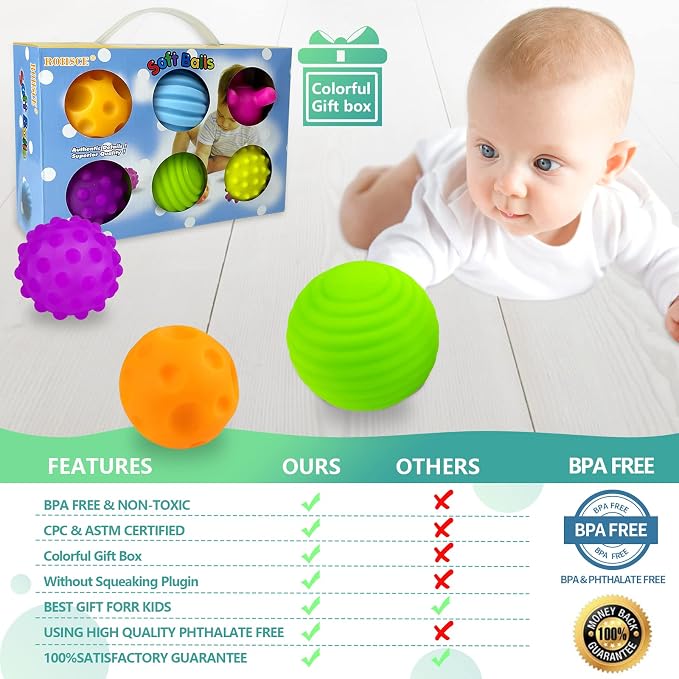 Sensory Ball for Babies 6 to 12 Months, Baby Balls for Toddlers 1-3 Massage - Image 3
