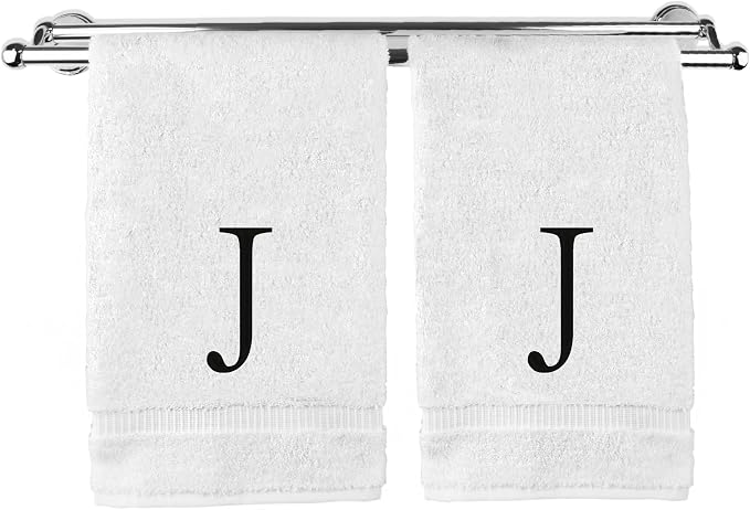 Monogrammed Hand Towel, Personalized Initial Gift, Extra Absorbent 100% Turkish by BareCotton