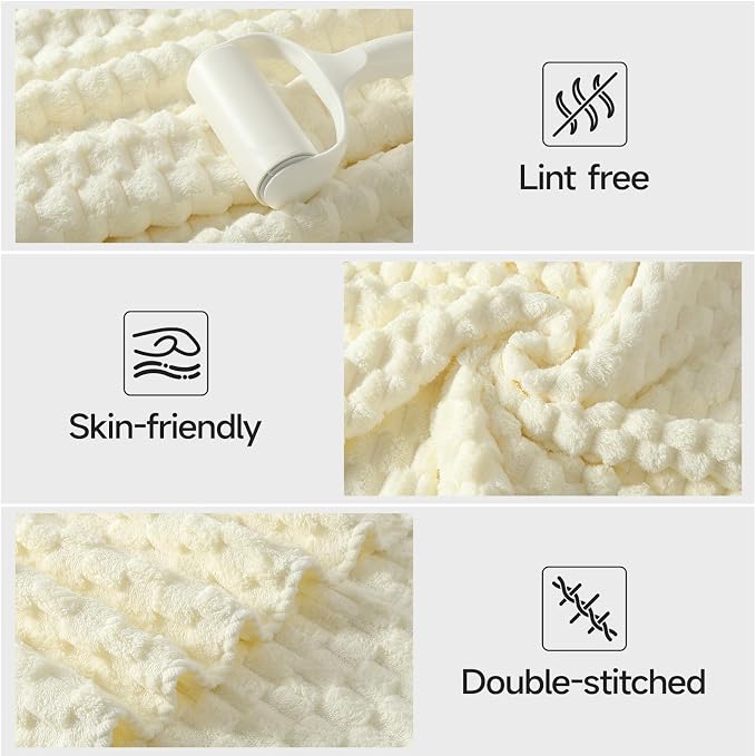 REDKISS Cream Extra Large Bath Towels Set of 6-35"x70" Oversized Bath Sheets - Image 5