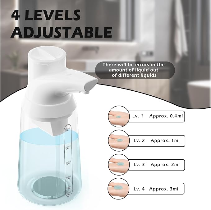 Adjustable Automatic Soap Dispenser Touchless, 4 Adjustable Levels，Battery - Image 4
