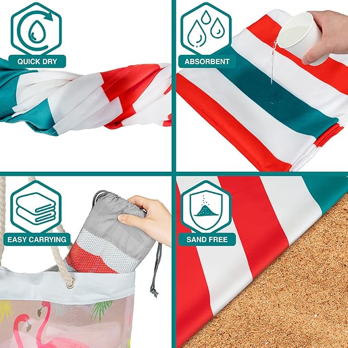 SUN CUBE Microfiber Beach Towel, Quick Dry Sand Free Beach Towel, Lightweight - Image 4
