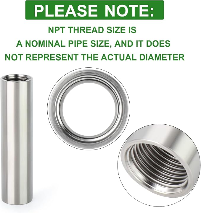 TAISHER 2PCS Stainless Steel Pipe Fittings, 3/8" NPT x 3/8" NPT Female Threaded - Image 3
