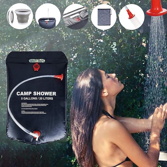 Portable Shower for Camping, Outdoor Camping Shower Bag 5 Gallon/20L, - Image 6