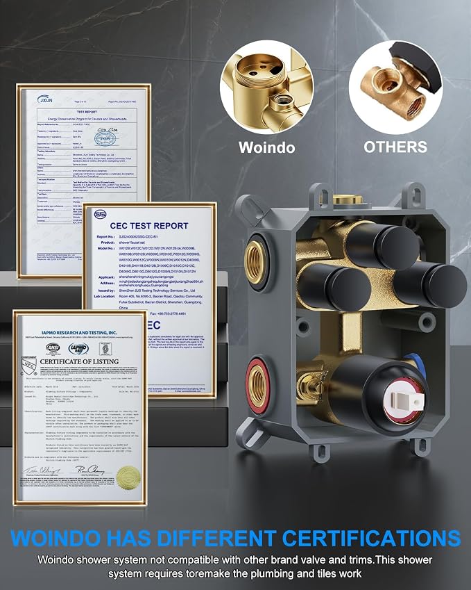Shower System with Pressure Balance Valve, Matte Black - Image 7