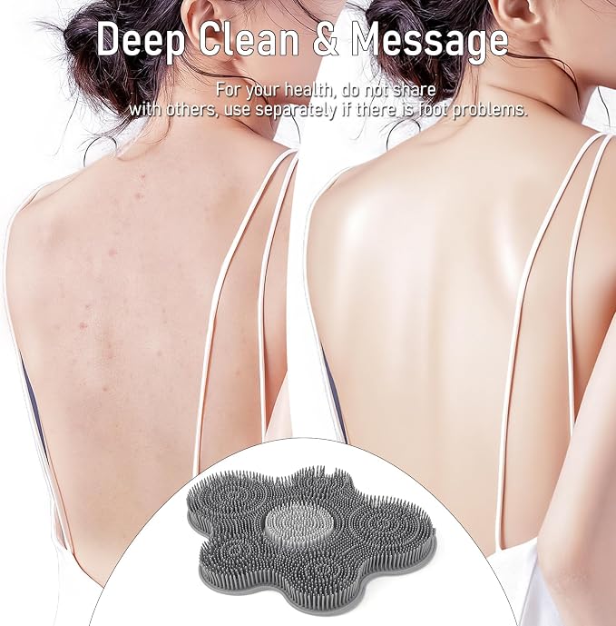 Shower Foot Scrubber Mat Silicone Back Exfoliating Cleaner, Feet Message Bath - Image 6