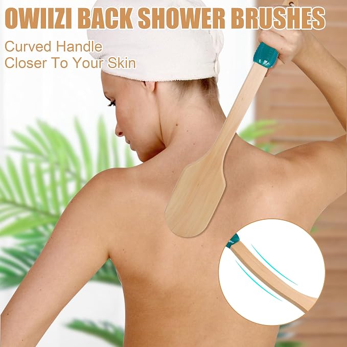 OWIIZI Back Scrubber for Shower Large Surface Body Scrub Brush Stiff Boar - Image 5