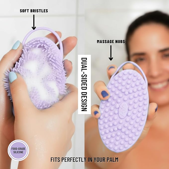 Silver Infused Silicone Body Scrubber Shower - Image 4