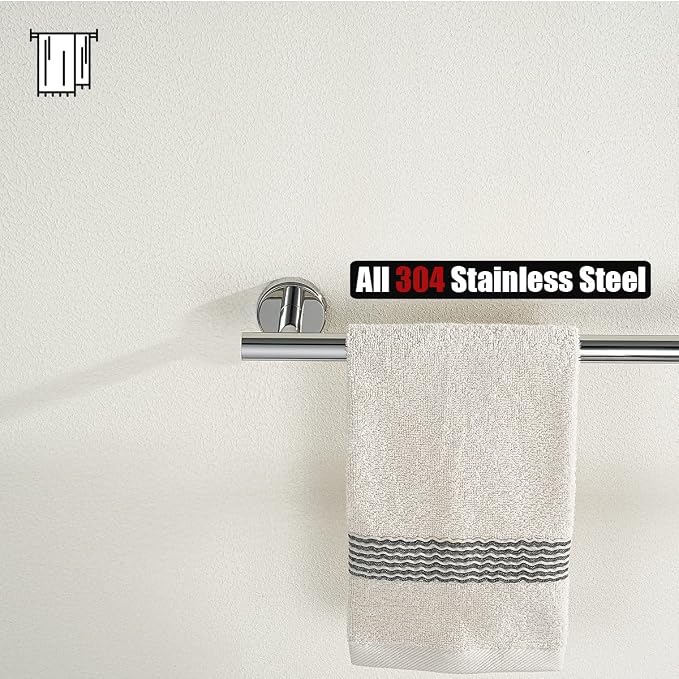 JQK Chrome Bath Towel Bar, 30 Inch 304 Stainless Steel Thicken 0.8mm Towel Rack - Image 7