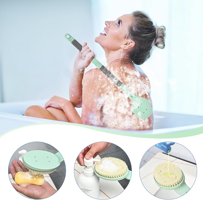Back Scrubber Anti Slip for Shower, 21.7” Detachable Back Bath Brush for Shower - Image 5