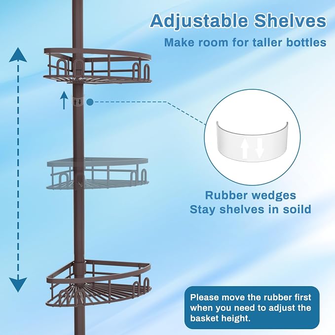 Rustproof Shower Corner Caddy Shelf - Image 6