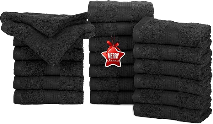 Ample Decor Wash Cloths Pack of 20, Oeko Tex Certified 600 GSM 100% Cotton Soft by AmpleDecor