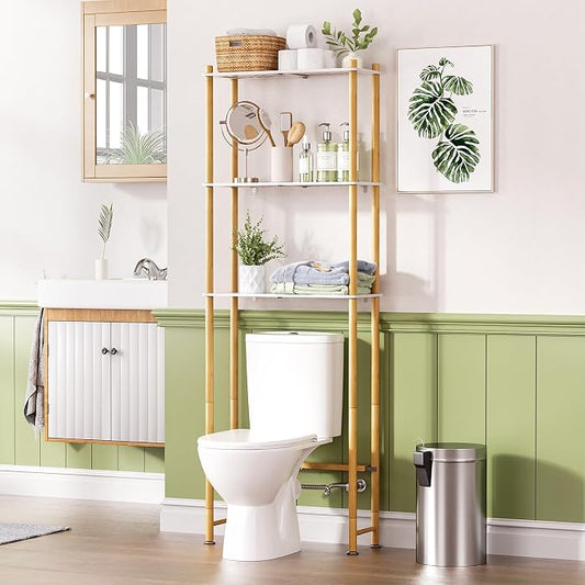 AmazerBath Bamboo Over The Toilet Storage Shelf, Bathroom Storage Organizer Rack by AmazerBath