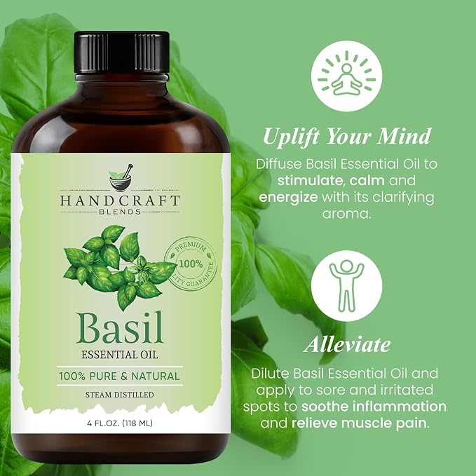 Handcraft Blends Basil Essential Oil – Huge 4 Fl Oz – 100% Pure and Natural – - Image 5