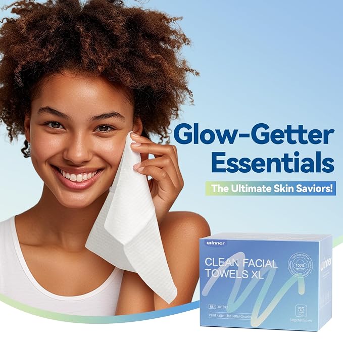 Winner Face Towels, 100% USDA Biobased Facial Towelettes XL, Disposable Face - Image 8