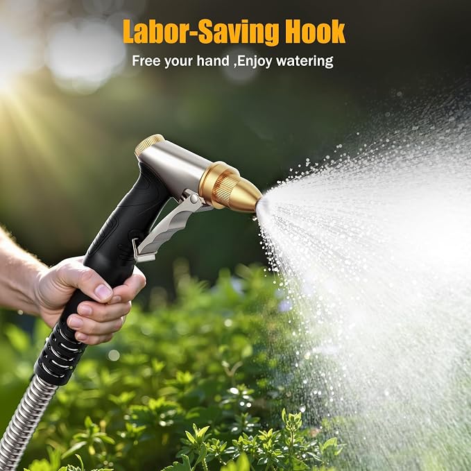 Heavy Duty Brass Garden Hose Nozzle High Pressure Metal Water Spray Nozzle - Image 7
