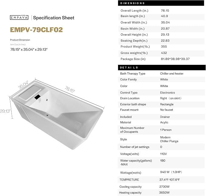 Empava Professional Cold Plunge Tub - Image 12