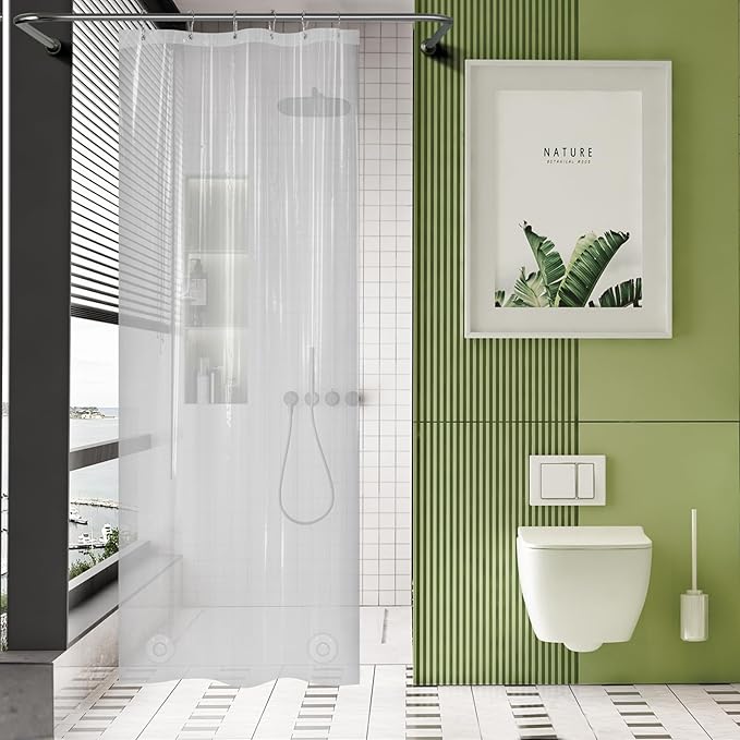 AmazerBath Long Stall Shower Curtain 36x84 Inches, Walk in Shower Curtain by AmazerBath