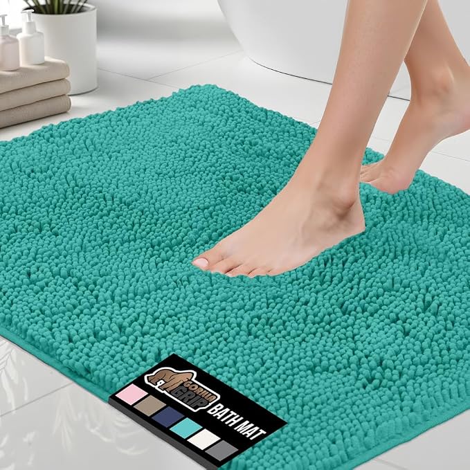 GORILLA GRIP Bath Rug Mat 60x24, Thick Soft Absorbent Chenille, Quick Dry by GorillaGrip