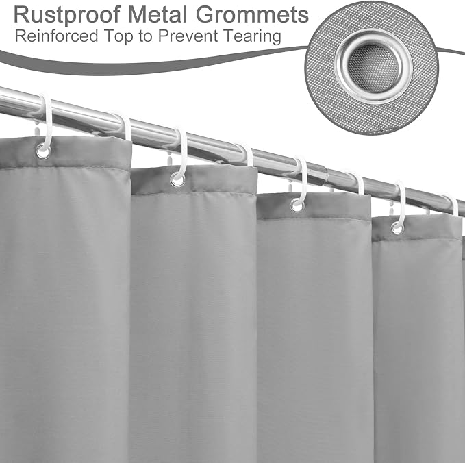 AooHome Extra Long Shower Curtain 72 Width x 78 Height Inch, Fabric Shower - Image 6
