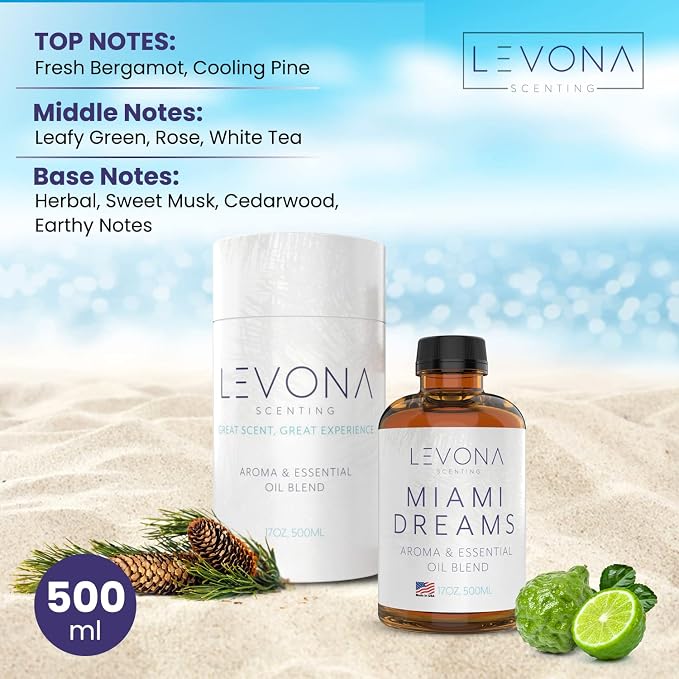 Levona Scent Essential Oils for Diffusers for Home: Miami Dreams Hotel & Home - Image 2