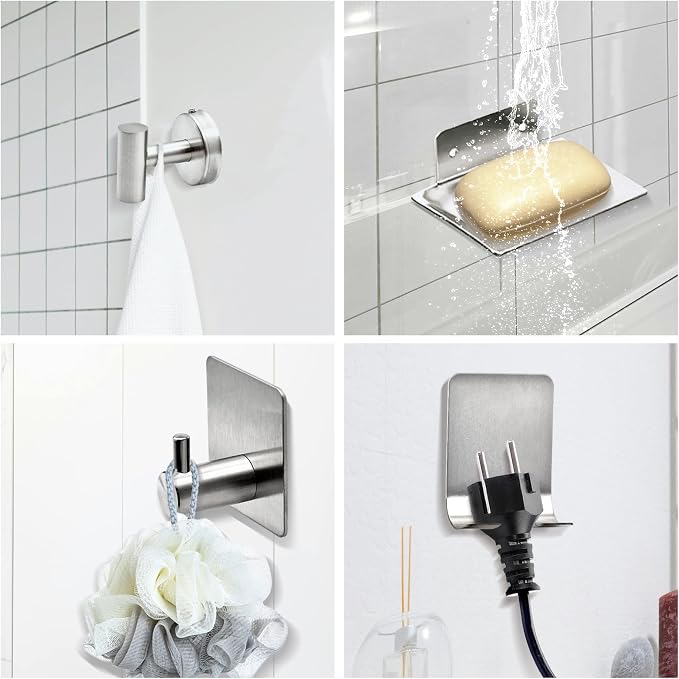 9 PCS Bathroom Hardware Set, Brushed Nickel Stainless Steel Bathroom Tower Rack - Image 5
