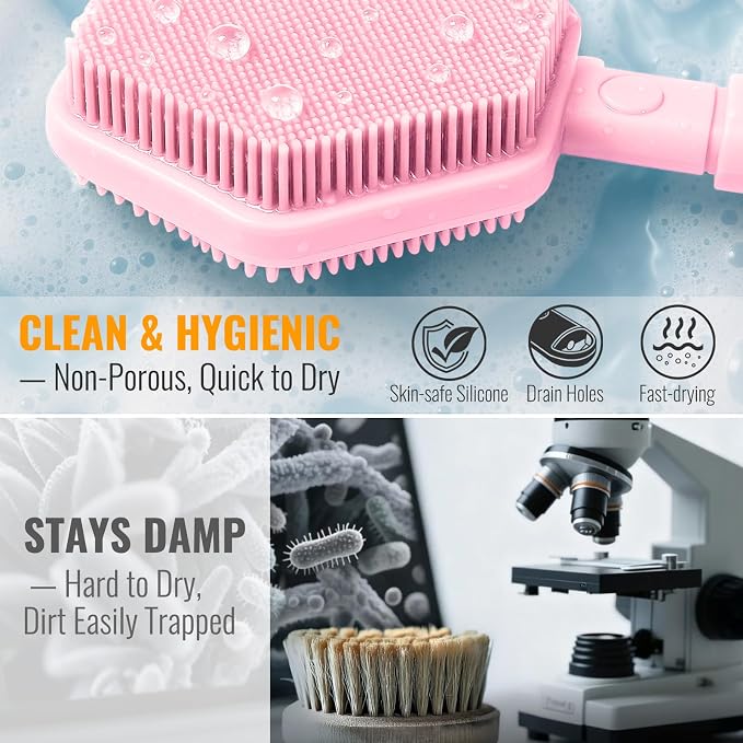 Silicone Back Scrubber for Shower – 21in Extendable Shower Brush - Image 6