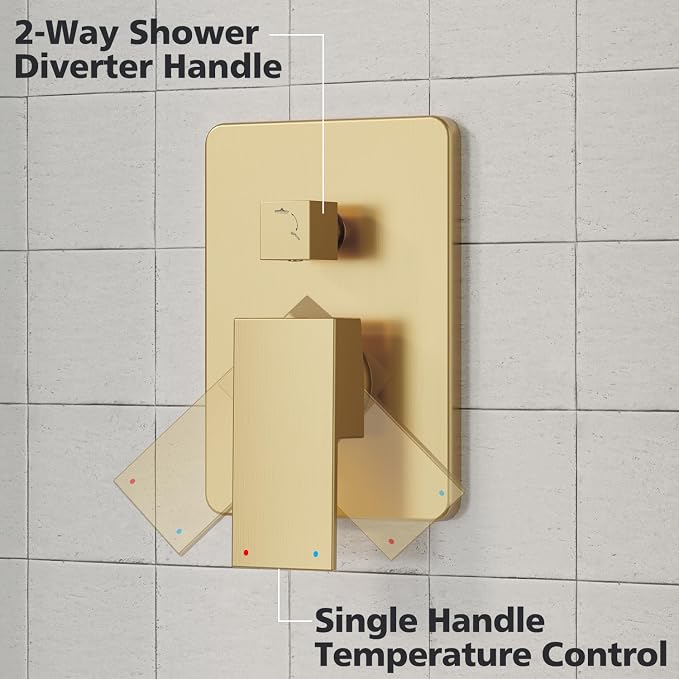 Gabrylly Gold Shower System, High-Pressure 10" Stainless Steel Rain Showerhead - Image 5