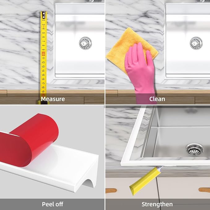67Inch Collapsible Shower Threshold Water Dam Barrier, Self Adhesive Silicone - Image 4