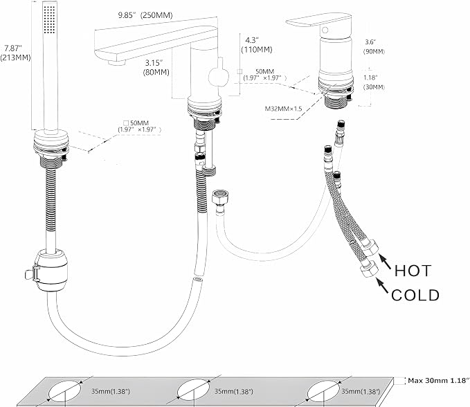 Modern Chrome Roman Tub Faucet - Image 2