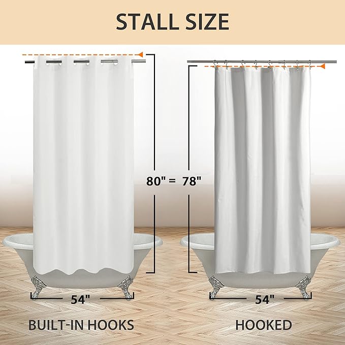 River Dream Stall Size Fabric Shower Curtain No Hooks or Liner Needed - Image 2