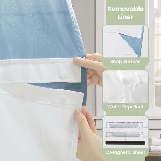 Inhousolu No Hook Shower Curtain - Image 5