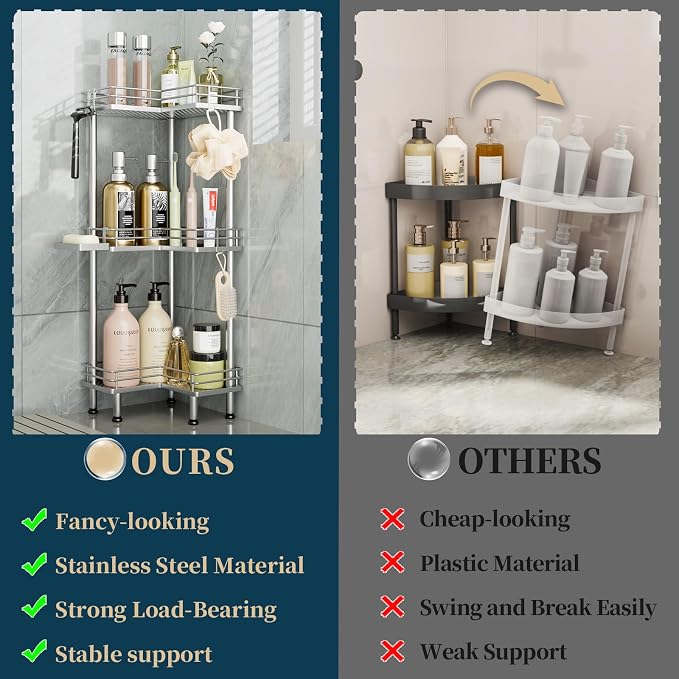 Consumest Corner Shower Caddy Standing - Image 2