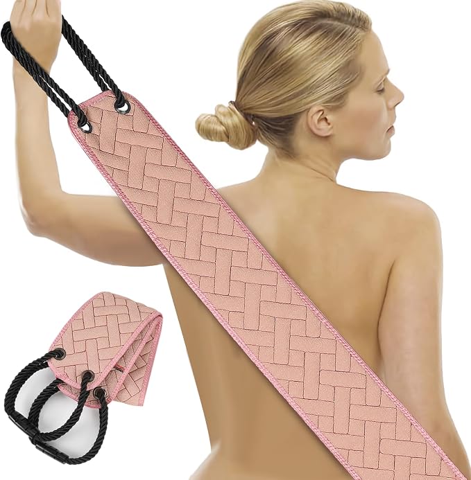 Exfoliating Back Scrubber with Upgraded Handles, 38.5 Inch Double-Sided Body by eaxun