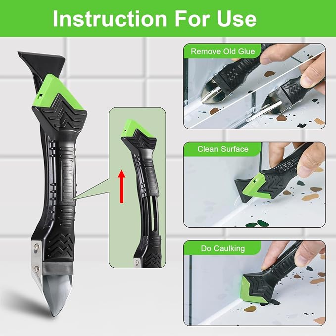 Caulking Tool 3 in 1 Caulking Grout Removal Sealant Finishing Tool Bathtub Caulk - Image 3
