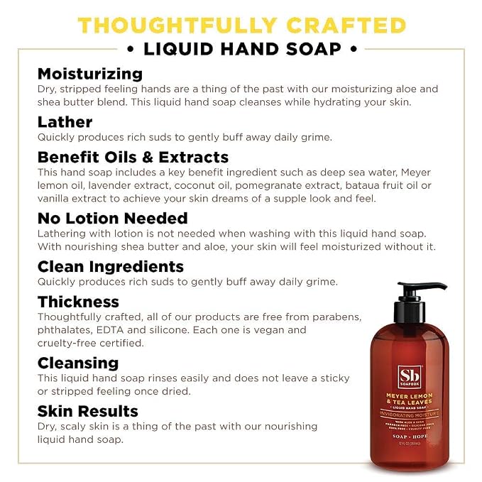 Soapbox Liquid Hand Soap Refill, Meyer Lemon & Tea Leaves, Gentle & - Image 6